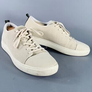 PS by PAUL SMITH Size 12 Grey Stone Perforated Leather Cap Toe Sneakers